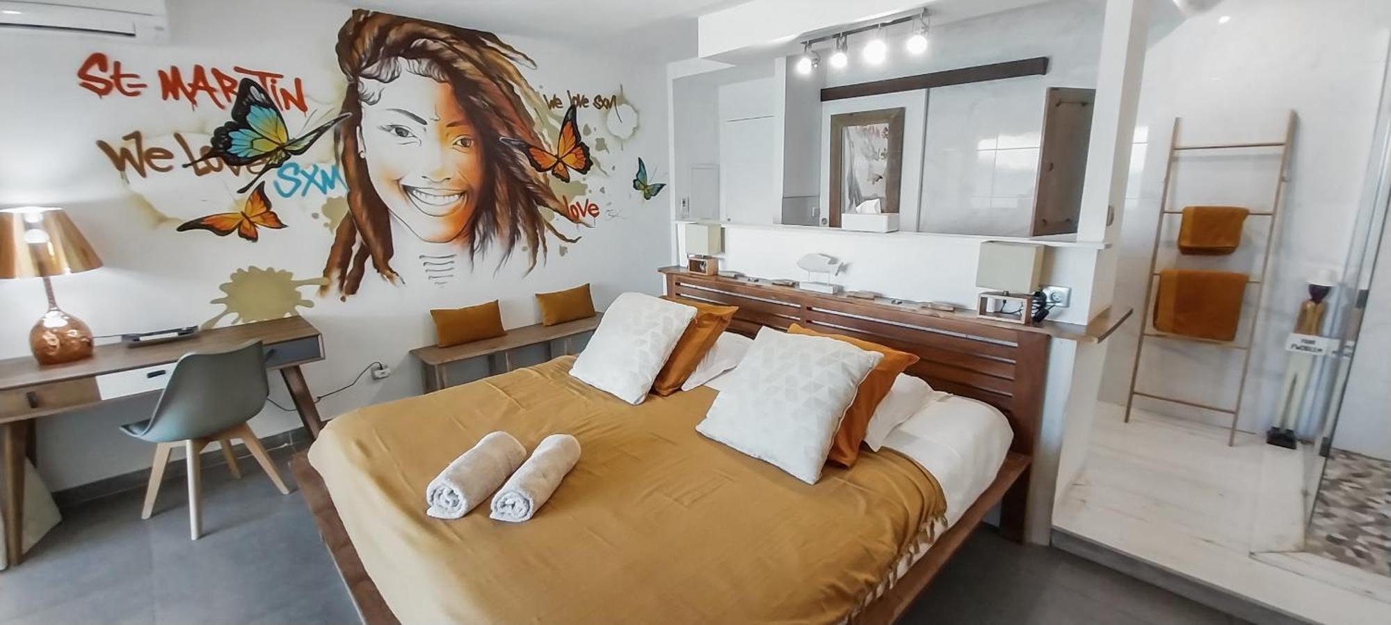 Official Page "Residence Bleu Marine" - Sea View Apartments & Studios - Saint-Martin French Side Grand Case Bilik gambar